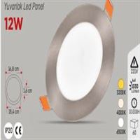 YCL EKO 12W.S.A.YUVARLAK PANEL SATEN KASA 4000K 1